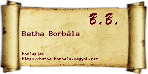 Batha Borbála névjegykártya