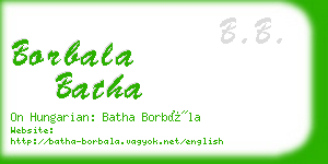 borbala batha business card